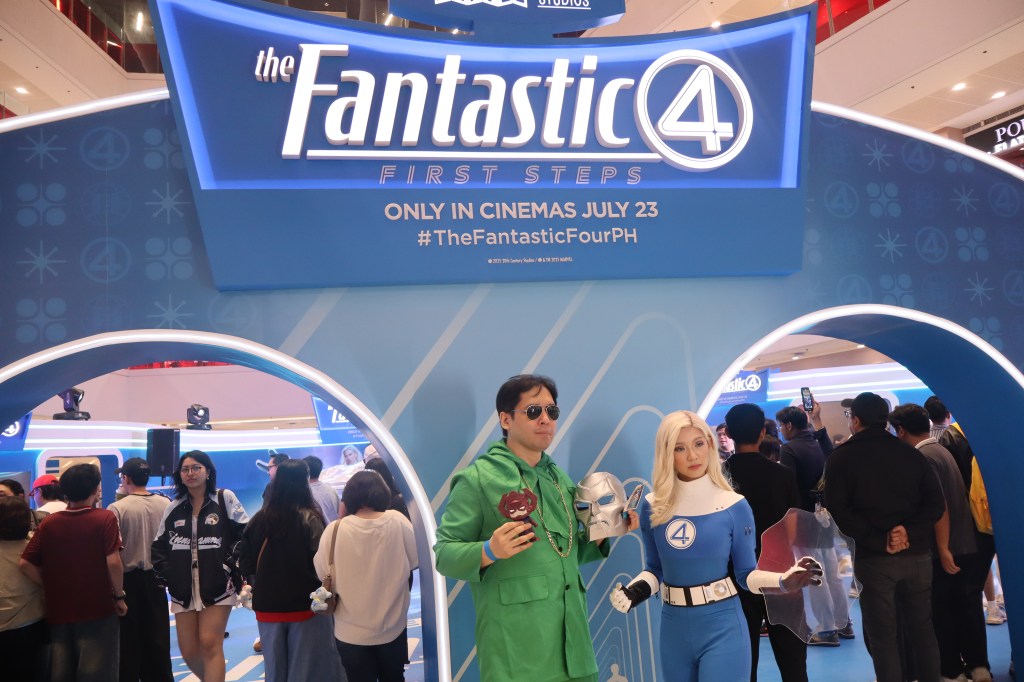 The Fantastic Four: First Steps booth with Doctor Doom and
